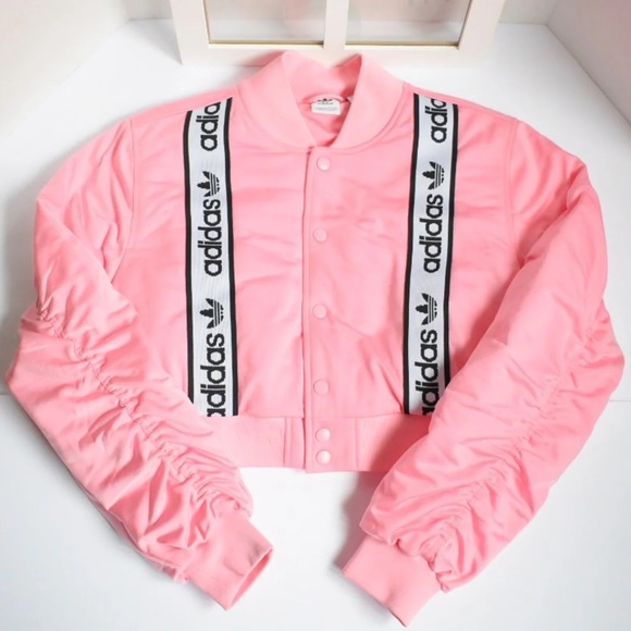 pink adidas bomber jacket
